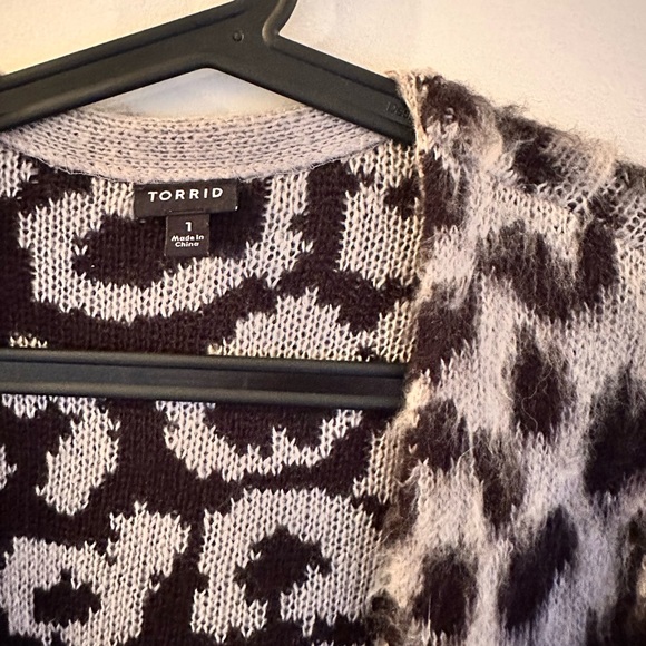 Grey leopard print cardigan - Picture 2 of 6